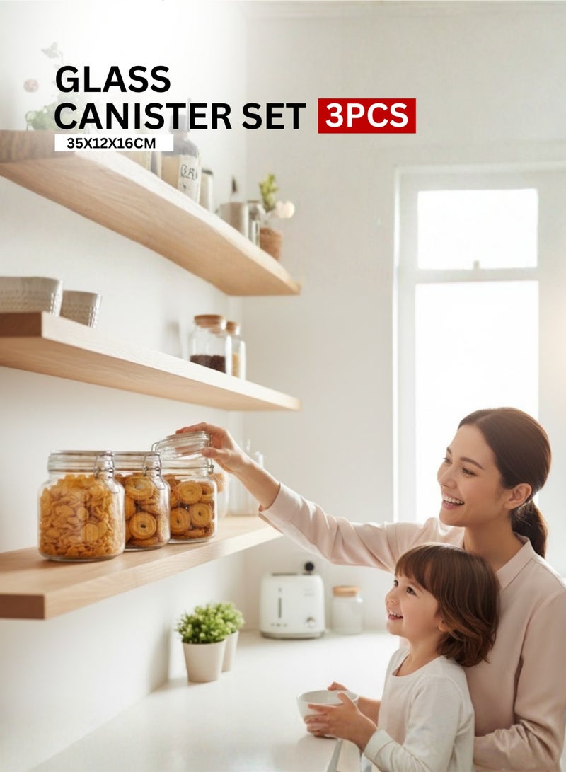 Feelings Glass Canister Set 3PCS 1000ml - Image 4